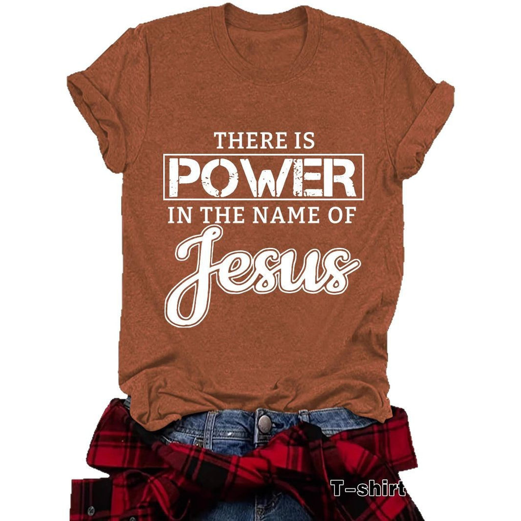 THE IS POWER Letter Short Sleeve